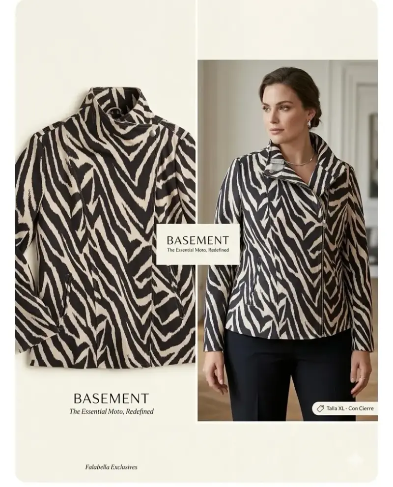 Chaqueta estampado animal Basement talla XL