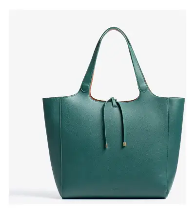Bolso tote verde de cuero elegante - miniatura 1