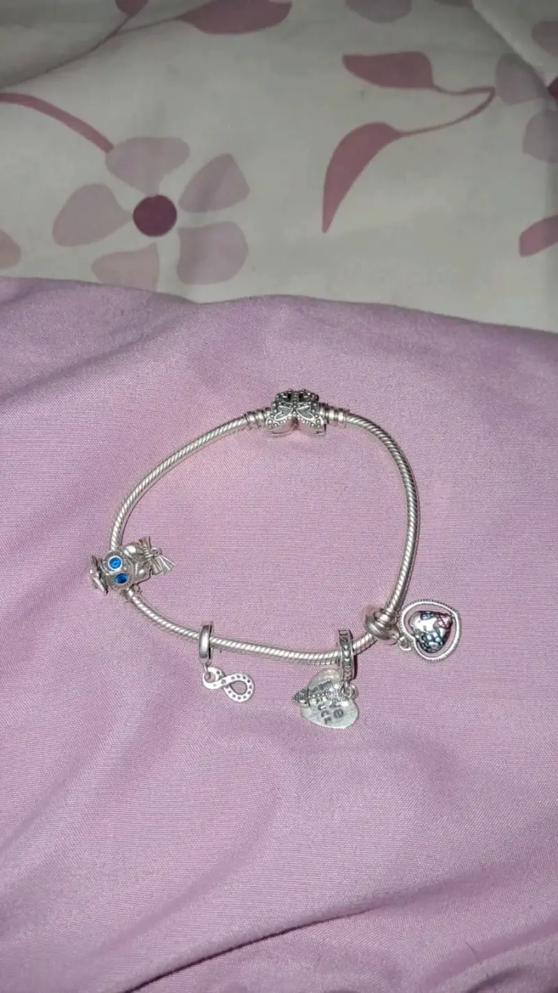 Pulsera Pandora plata con dijes encantadores - 1