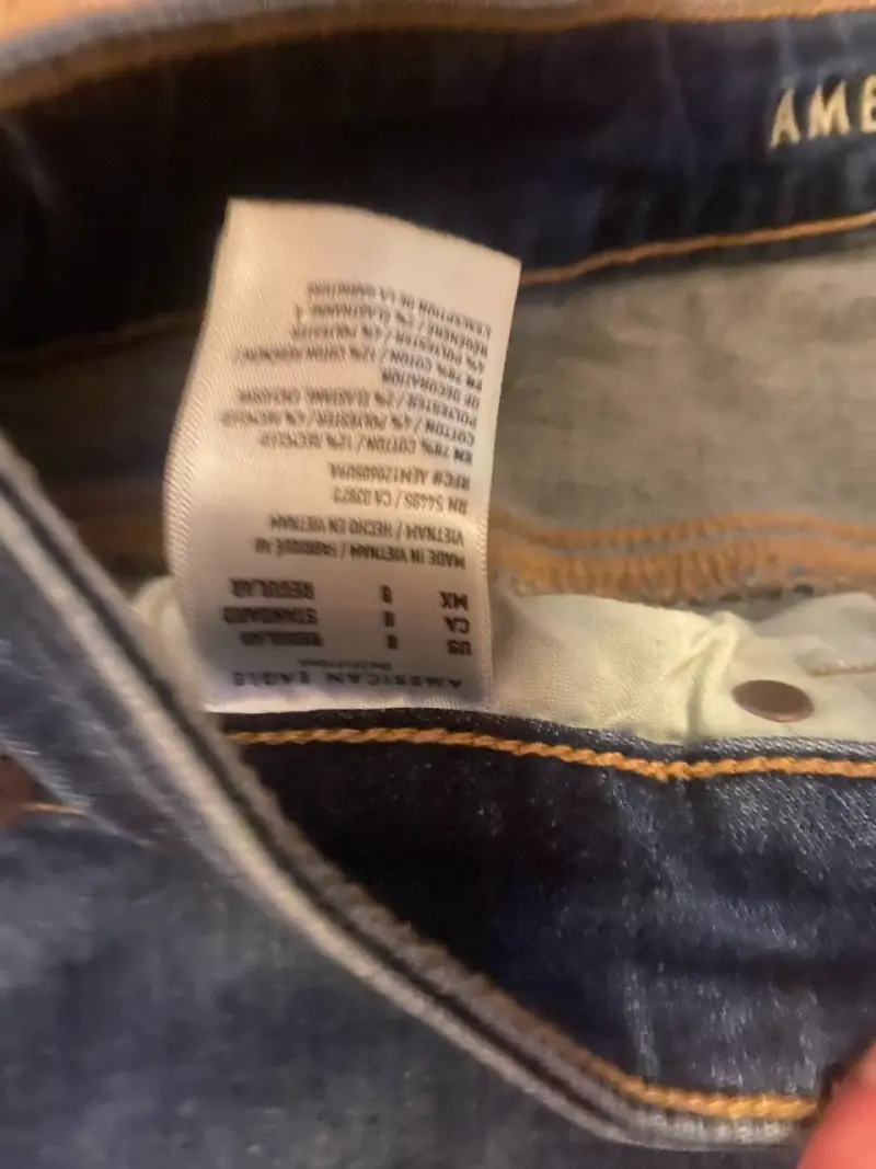 Jeans azul oscuro American Eagle para mujer - 3