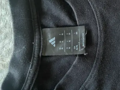 Polera negra Adidas de algodón - miniatura 3
