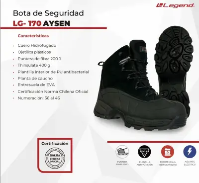 Botas de seguridad negras Legend - miniatura 2