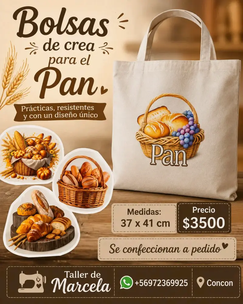 Bolsa de crea para pan personalizada