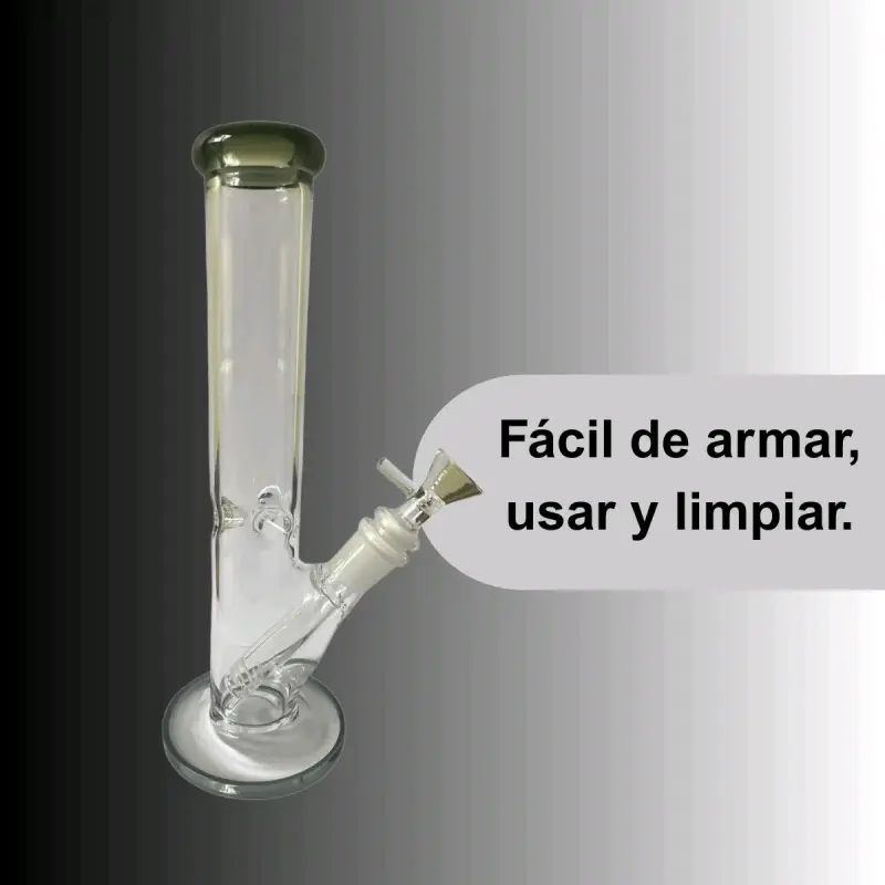 Bong de vidrio transparente para fumar - 1
