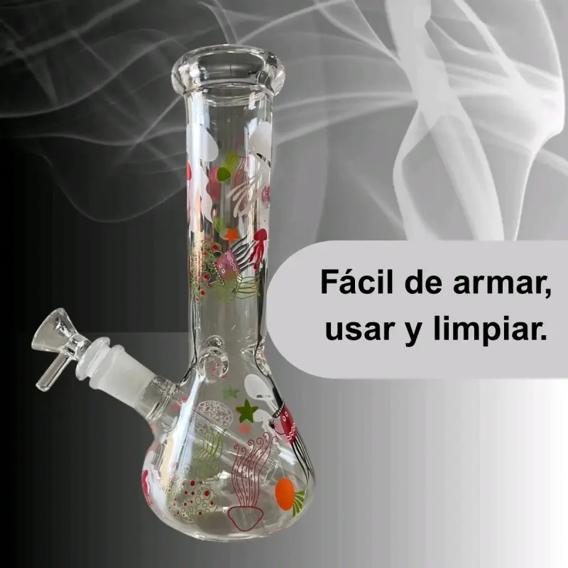Bong de vidrio con diseño colorido - 1