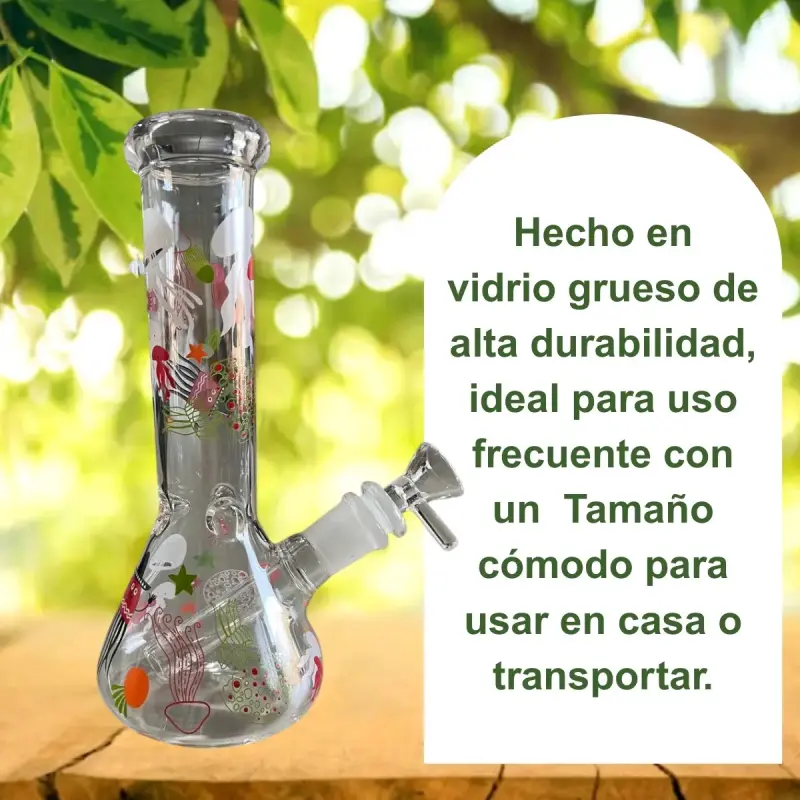 Bong de vidrio con diseño colorido - 3