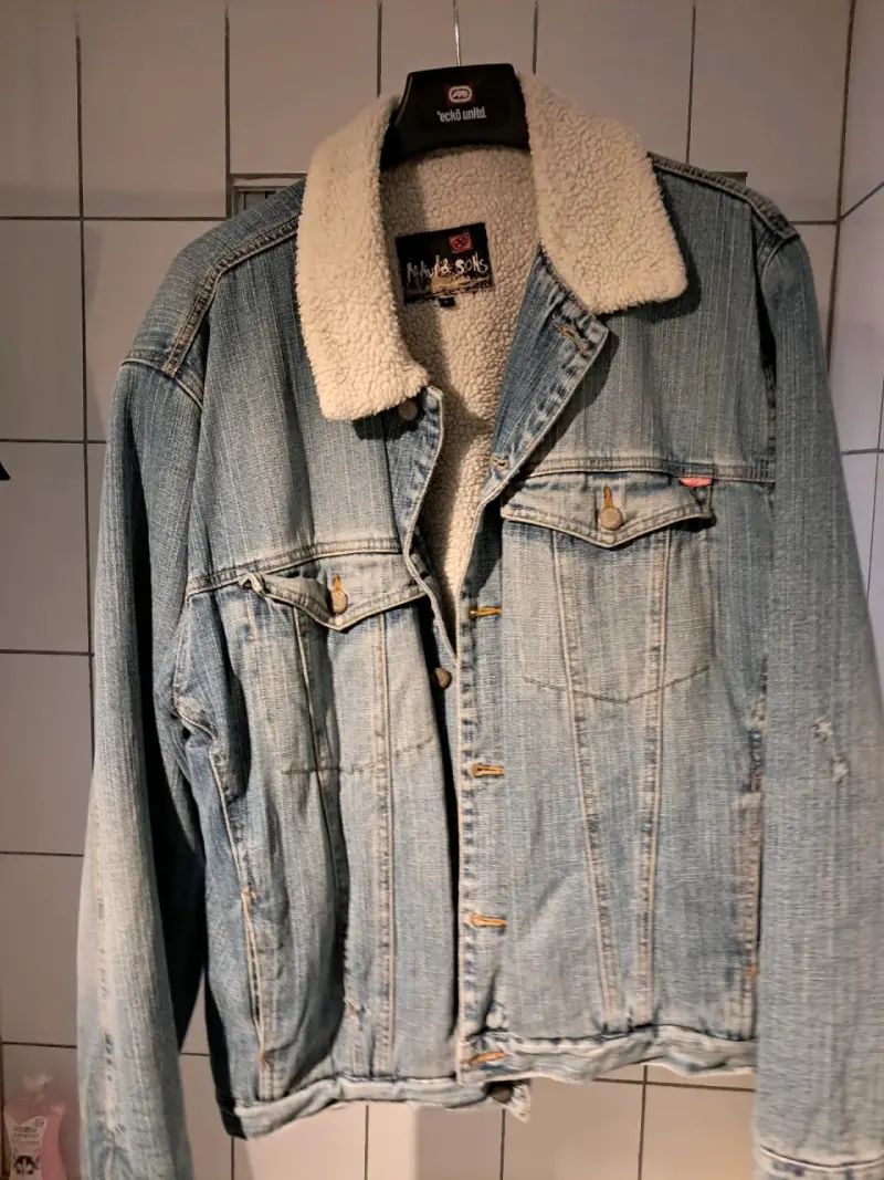 Chaqueta de mezclilla con forro de borrego - 1