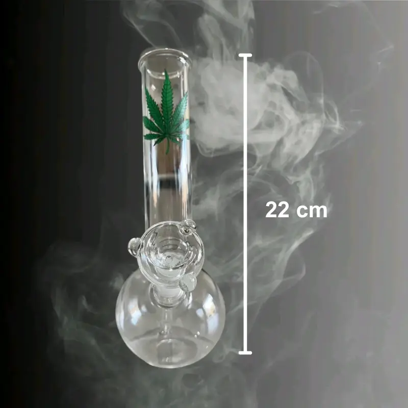 Bong de vidrio con diseño de hoja - 2