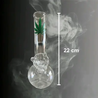 Bong de vidrio con diseño de hoja - miniatura 2