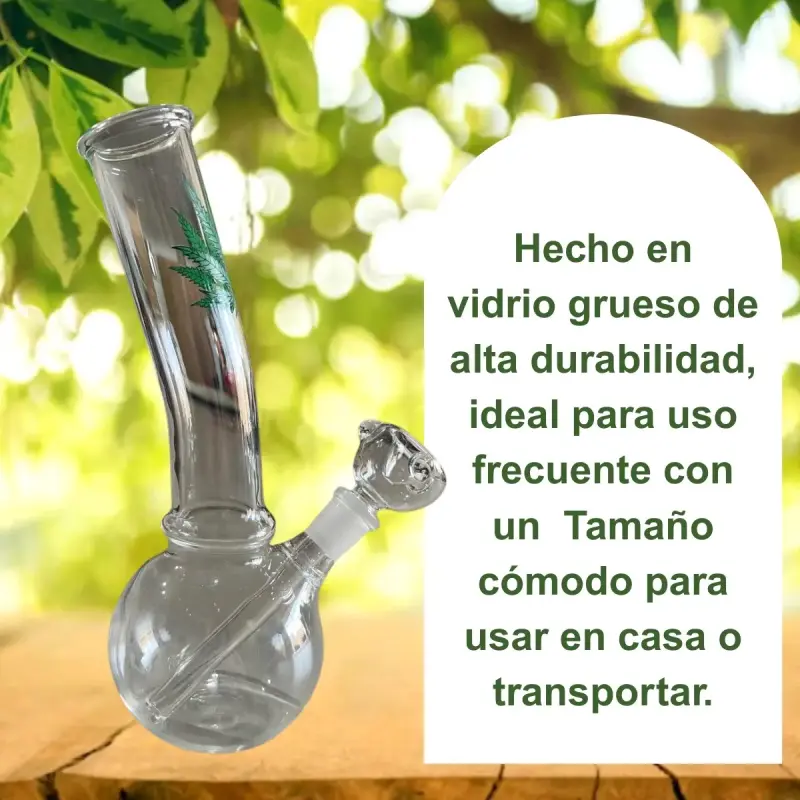 Bong de vidrio con diseño de hoja - 3
