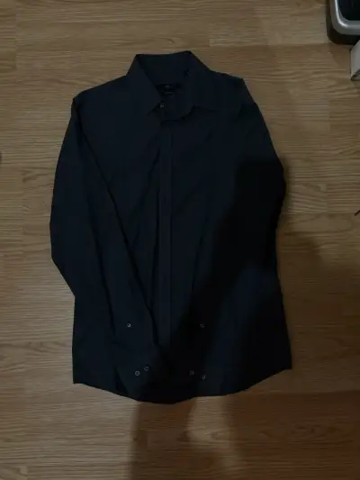 Camisa formal negra de hombre - miniatura 1