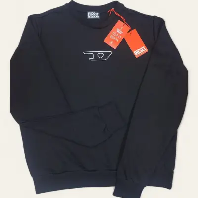 Polerón Diesel Reggy Negro con Logo borde plata M - miniatura 6