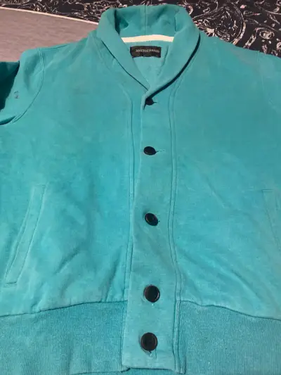 Cárdigan turquesa Americano con cuello - miniatura 3