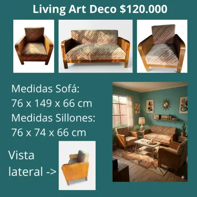 Conjunto de living estilo Art Deco - miniatura 1