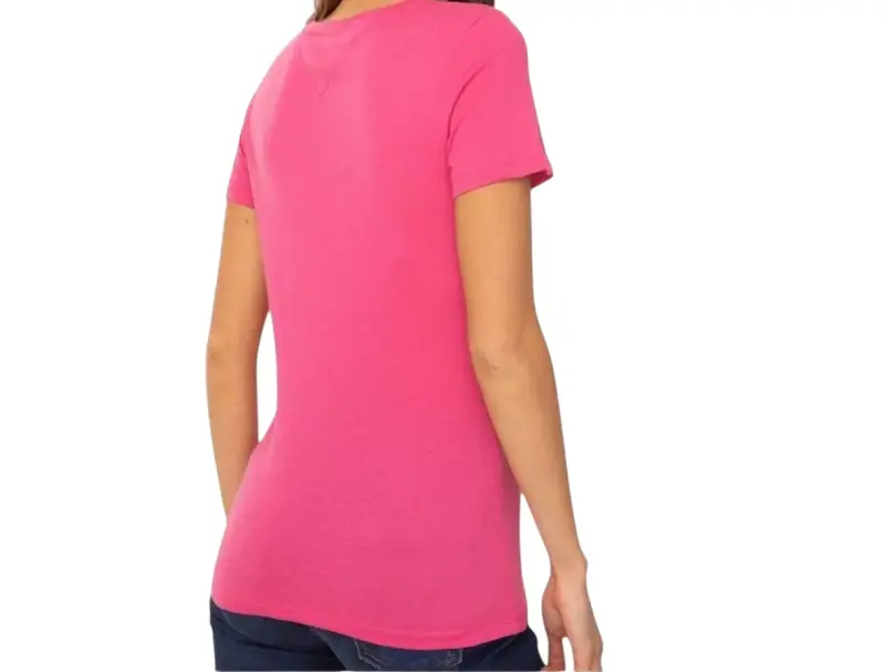 Polera Tommy Jeans rosa Logo Slim Fit, Talla S - 2