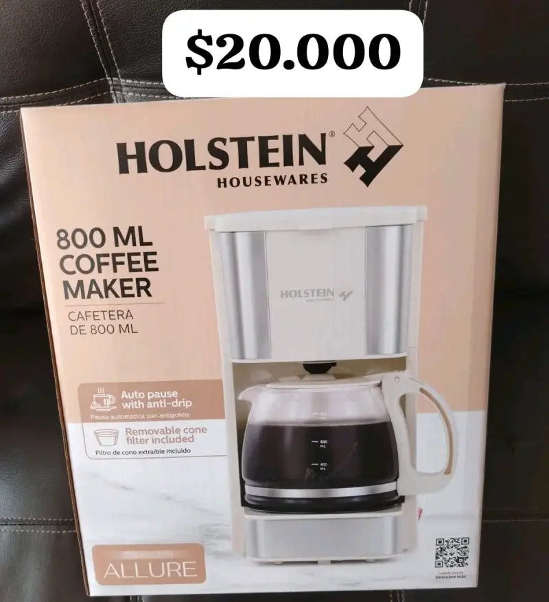 Cafetera Holstein 800 ml con filtro removible
