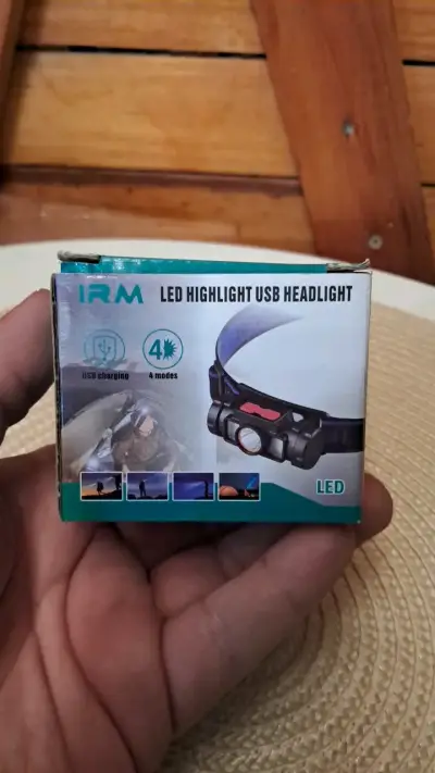 Linterna frontal LED recargable USB - miniatura 1