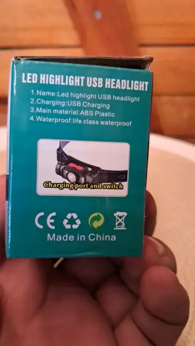 Linterna frontal LED recargable USB - miniatura 4