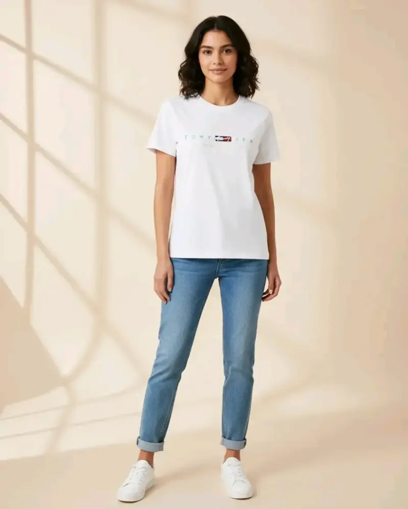 Polera Tommy Jeans Logo Bordado Regular Fit - 6