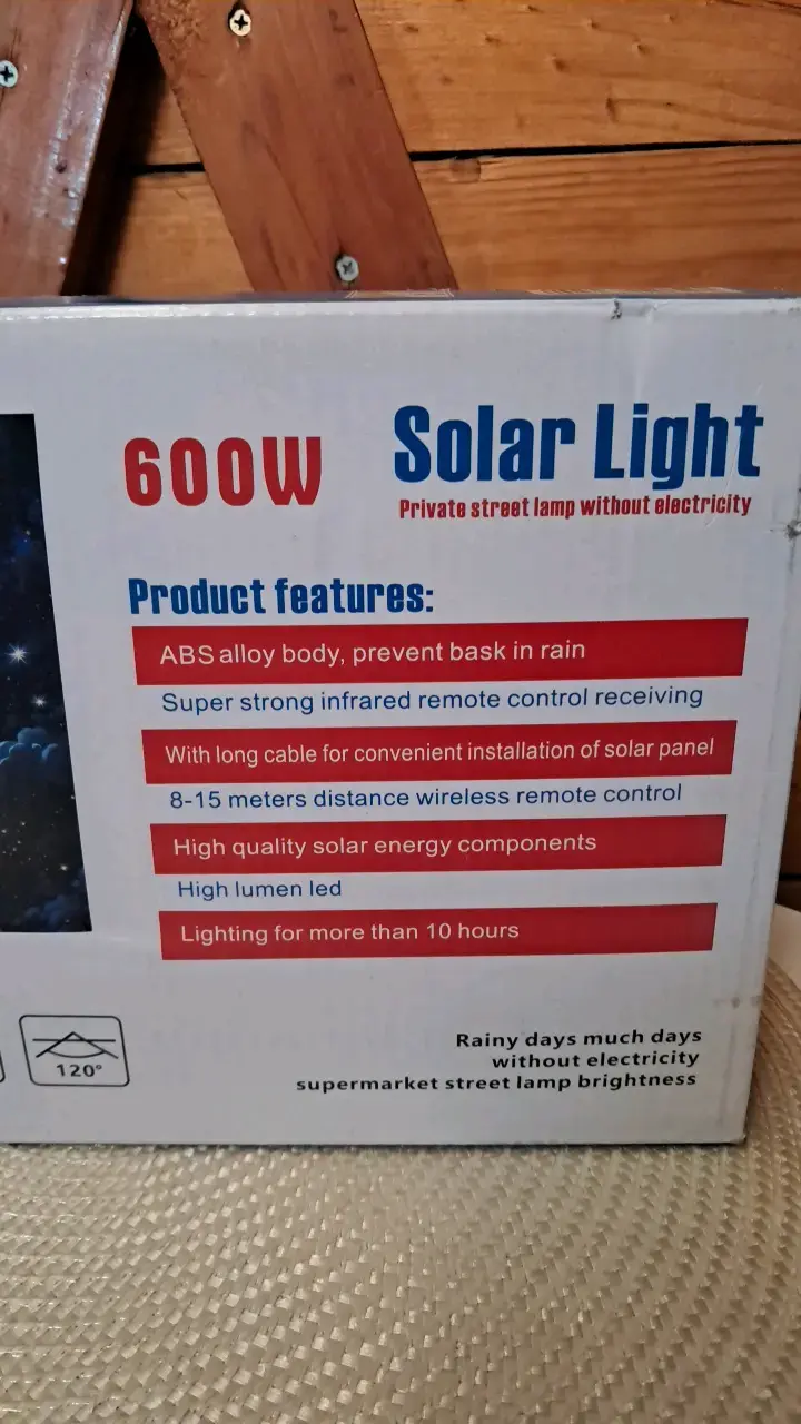Luz solar poste 600W para exteriores - 3
