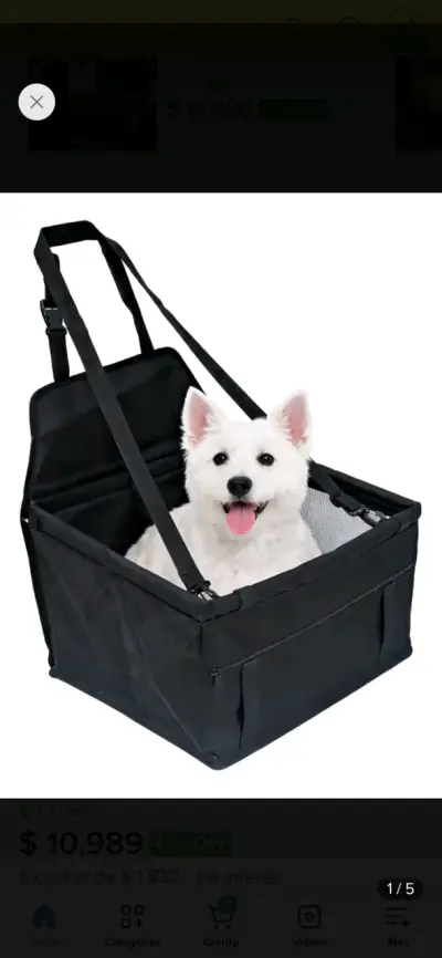 Transportadora de mascotas azul con malla - miniatura 6