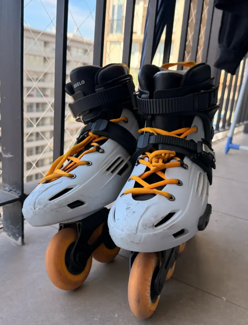 Patines en línea Oxelo talla 46 blancos y negros