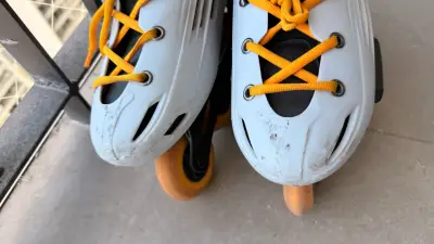 Patines en línea Oxelo talla 46 blancos y negros - miniatura 5