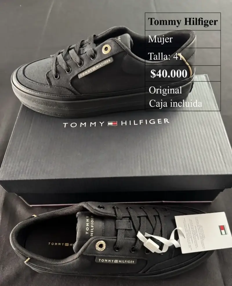 Zapatillas Tommy Hilfiger negras para mujer