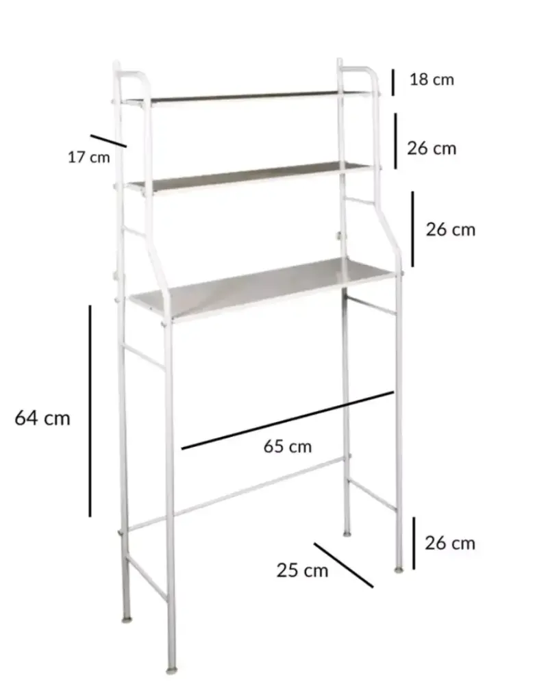 Estante organizador de baño metálico blanco - 1