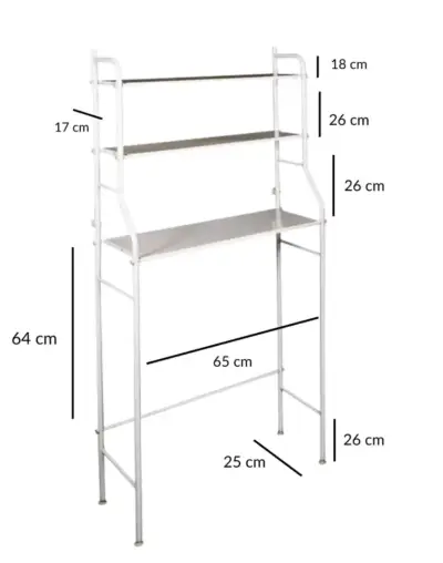 Estante organizador de baño metálico blanco - miniatura 1