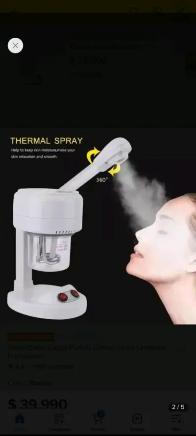 Vaporizador facial portátil con ozono - miniatura 1