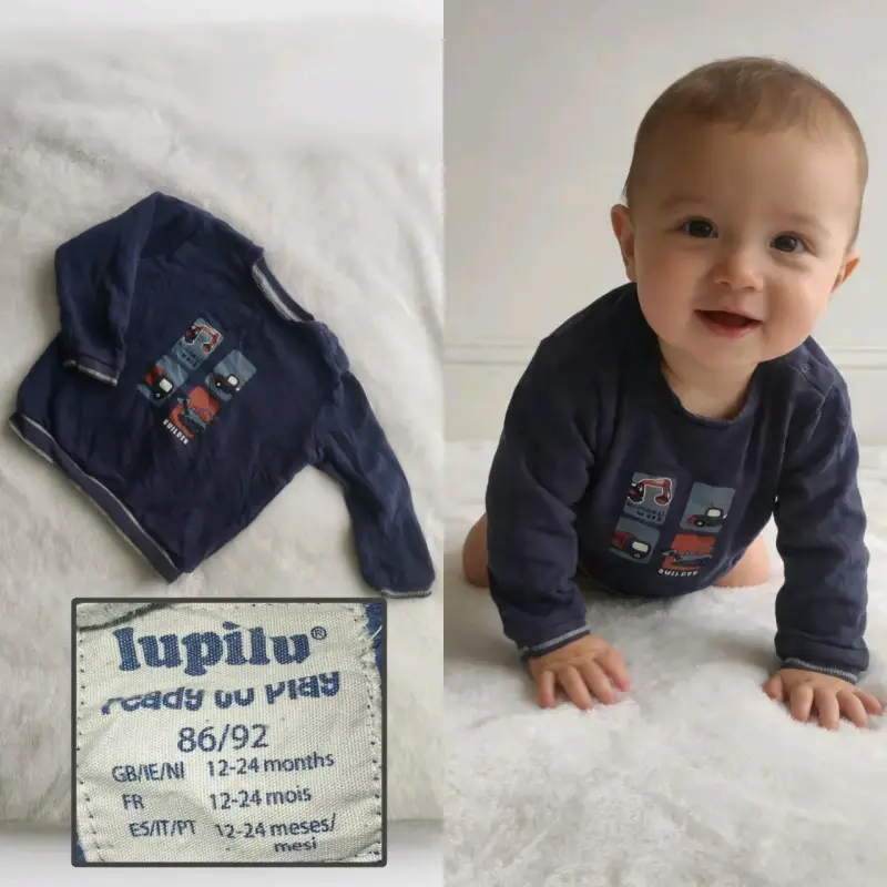 Polerón bebé Lupilu azul con estampado