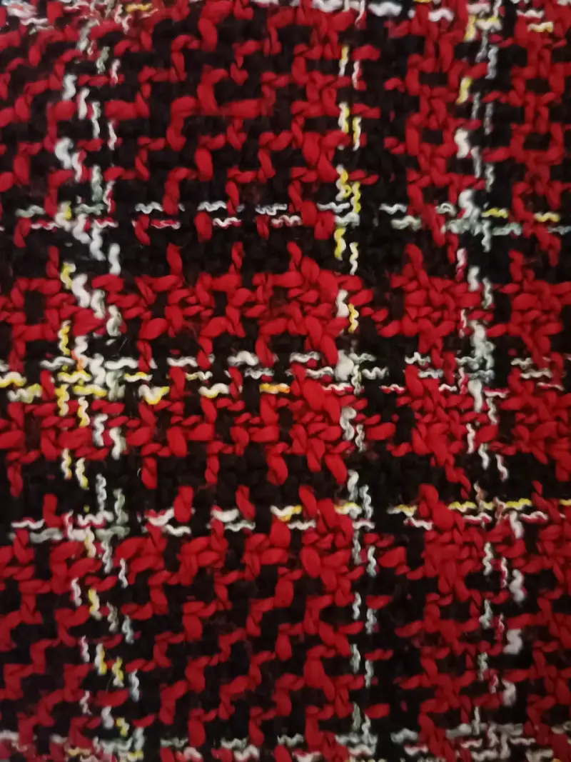 Conjunto falda y chaleco tweed rojo - 4