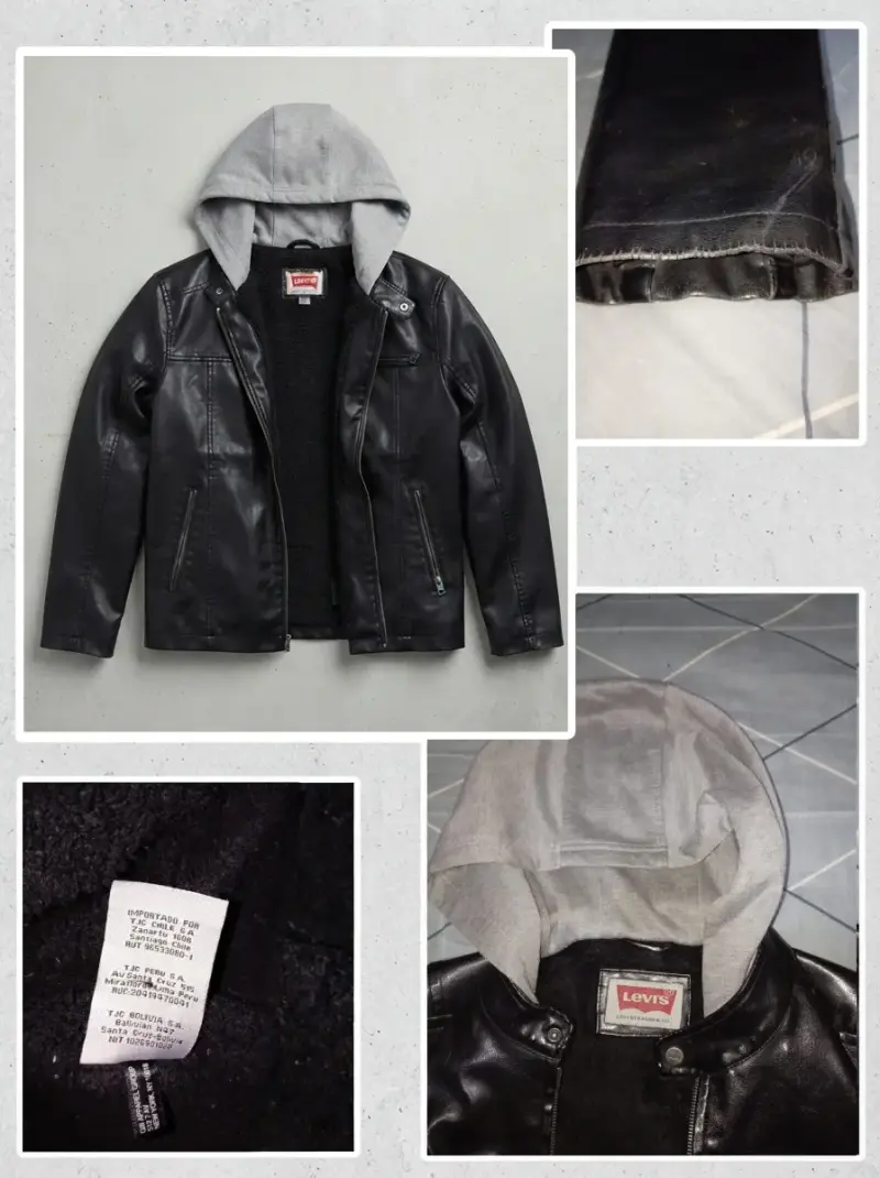 Chaqueta Levi's negra con capucha gris