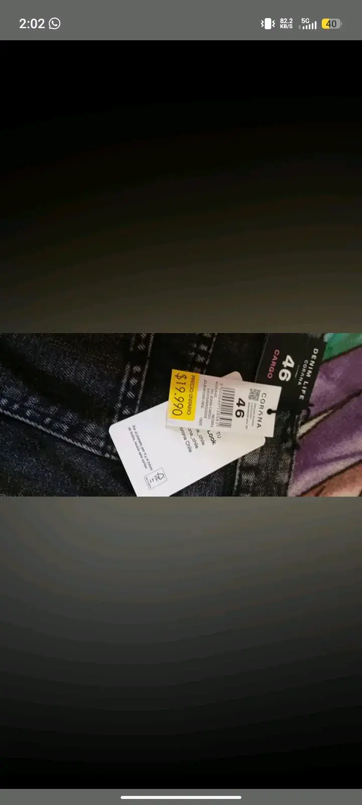 Jeans cargo negros talla 46 - 3