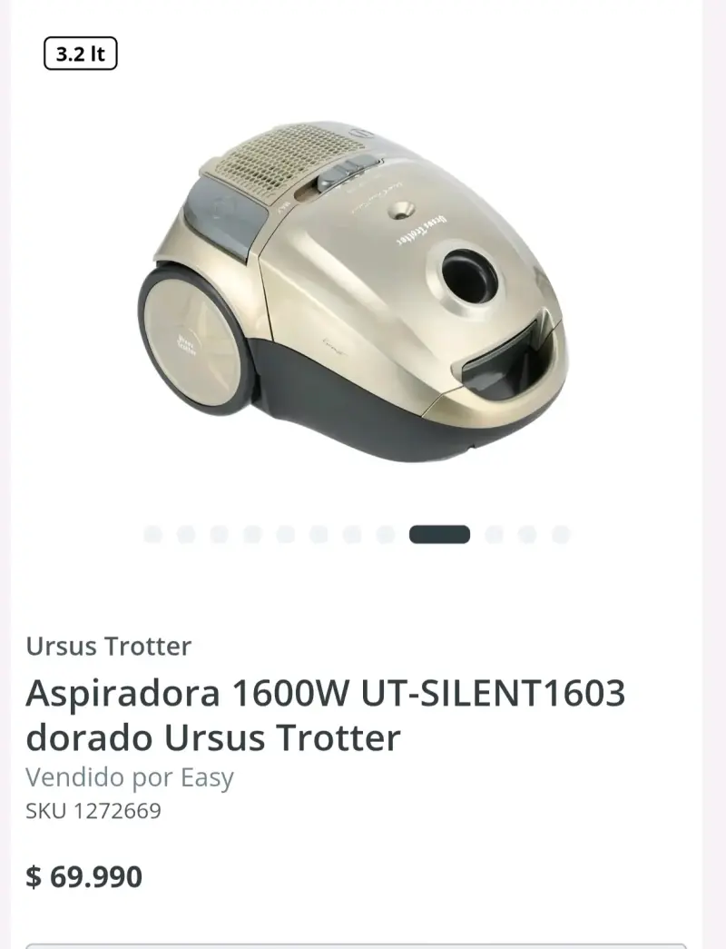 Aspiradora Ursus Trotter UT-SILENT1603 beige 1600W - 3