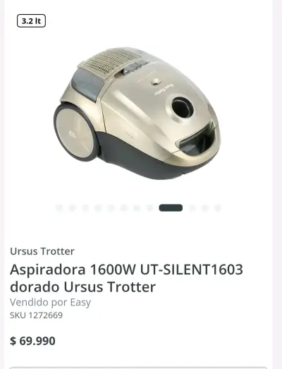 Aspiradora Ursus Trotter UT-SILENT1603 beige 1600W - miniatura 3