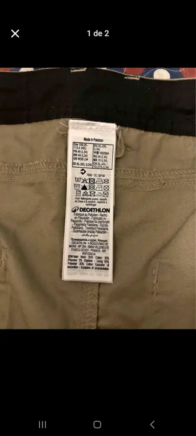 Pantalones Quechua beige para hombre - miniatura 2