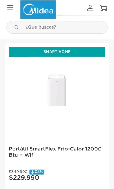 Aire acondicionado portátil Midea SmartFlex 12000 BTU - miniatura 1