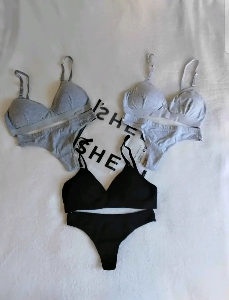 Conjunto de lencería SHEIN gris y negro ☆ S - 1