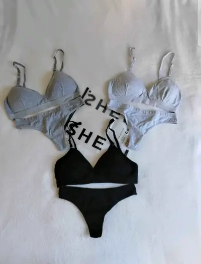 Conjunto de lencería SHEIN gris y negro ☆ S - miniatura 1