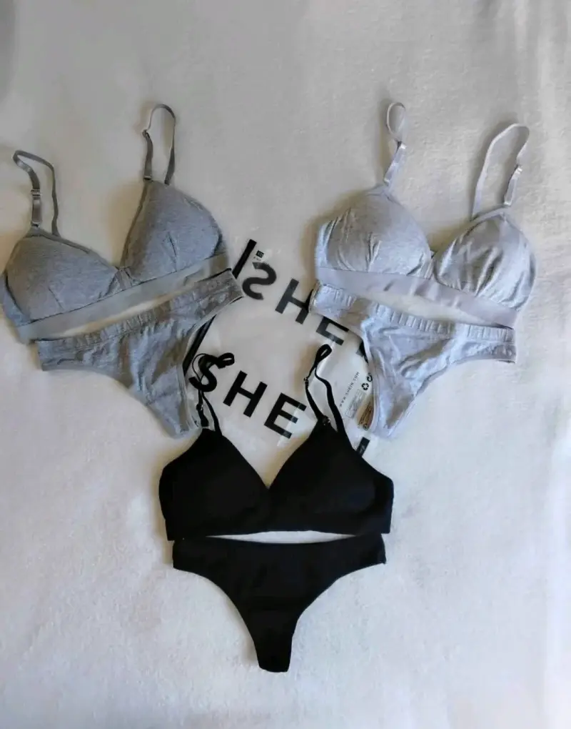 Conjunto de lencería SHEIN gris y negro ☆ S - 2