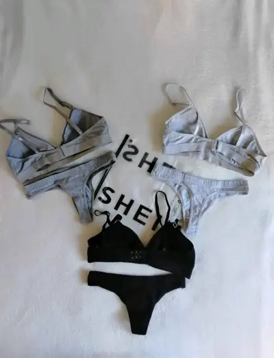 Conjunto de lencería SHEIN gris y negro ☆ S - miniatura 3