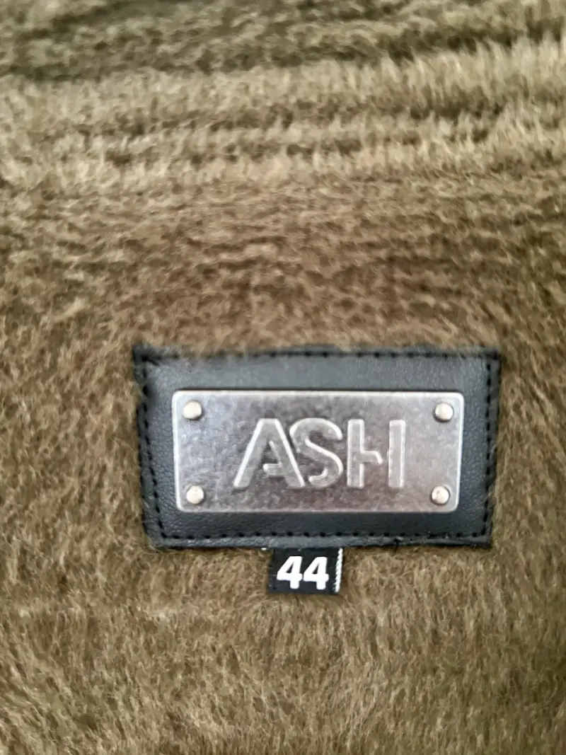 Chaqueta cuero verde oliva con forro de piel ASH - 5