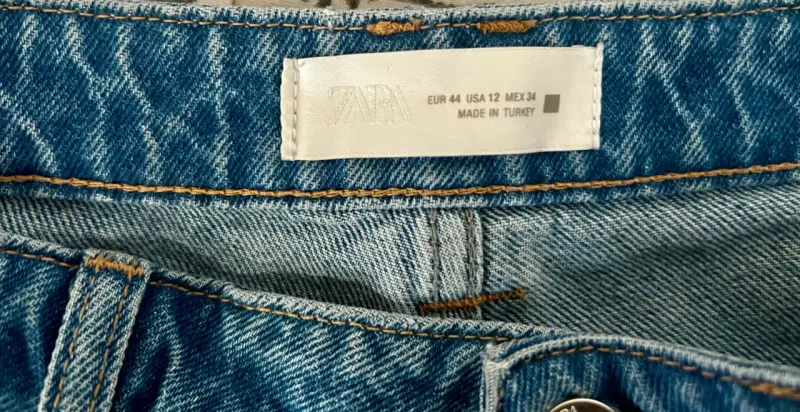 Jeans anchos bicolor de mezclilla azul ZARA - 5
