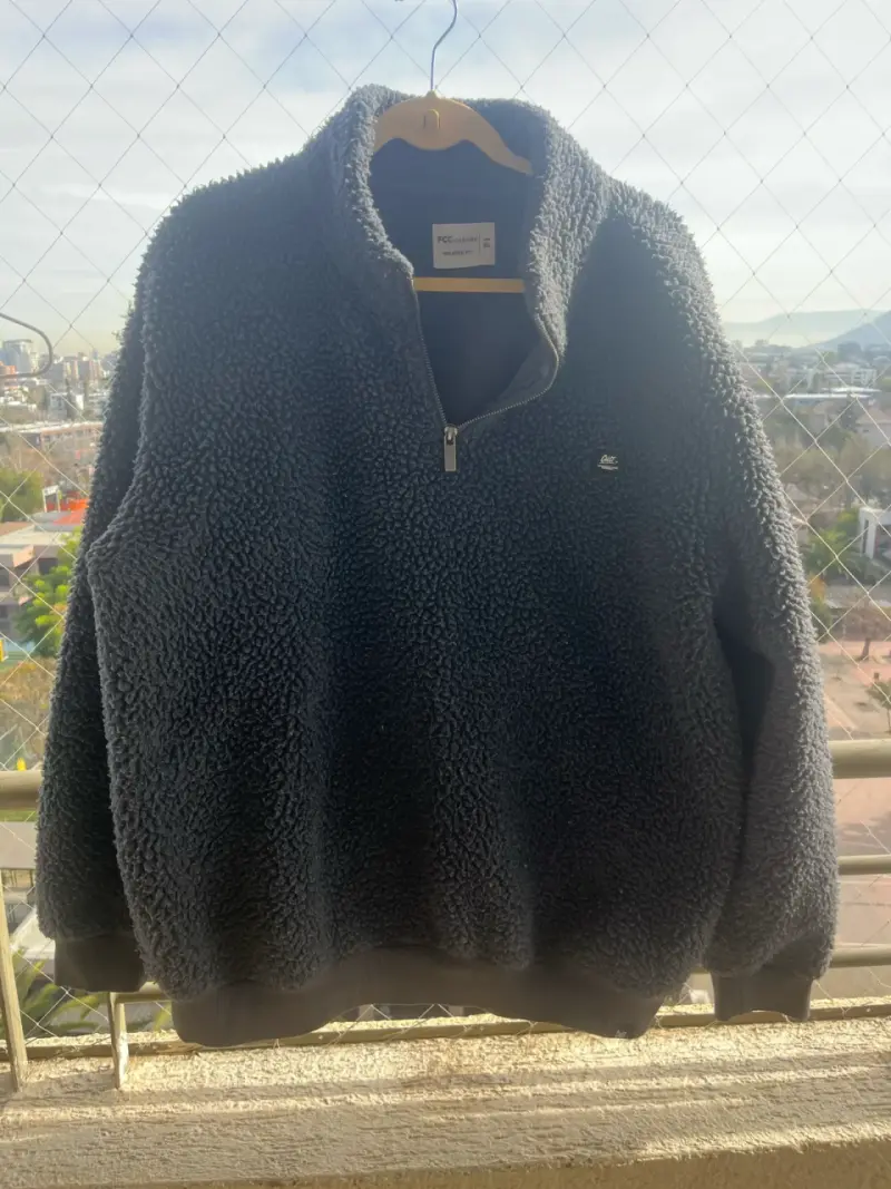 Polar fleece gris con cierre medio - 1
