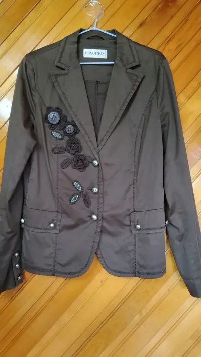 Blazer marrón Hauber con detalles bordados - miniatura 1