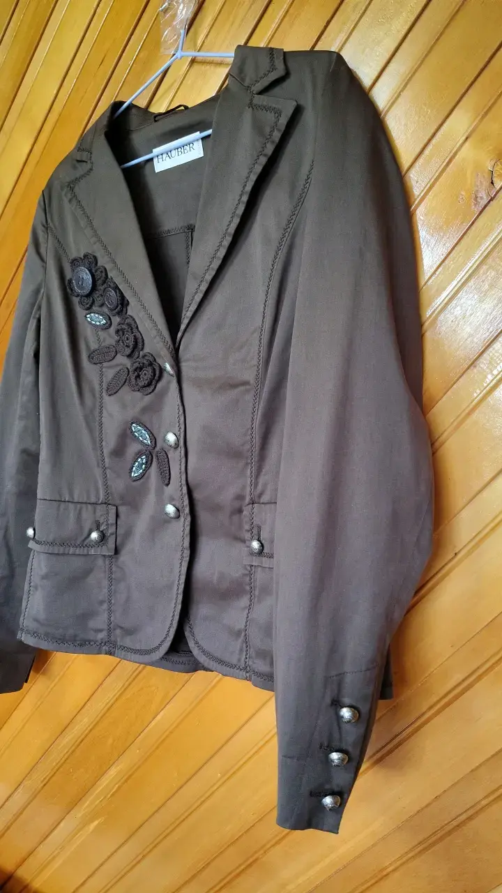 Blazer marrón Hauber con detalles bordados - 2