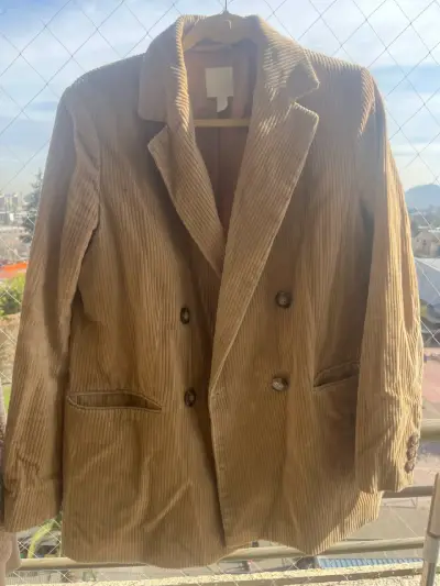 Blazer de pana beige para mujer - miniatura 1