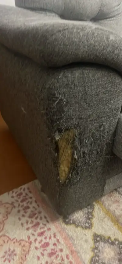 Sofá seccional gris en buen estado - miniatura 2